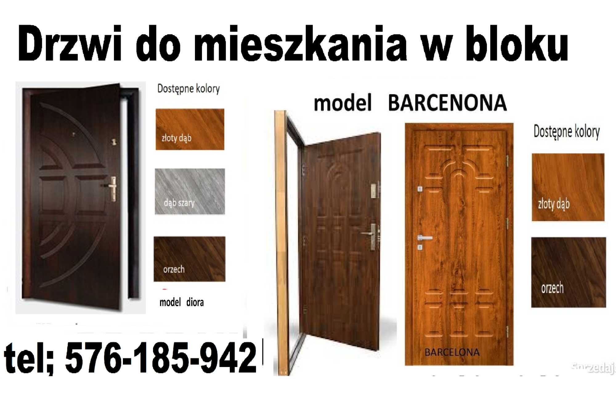 Drzwi zewnętrzne wewnątrzklatkowe ,wejściowe z montażem