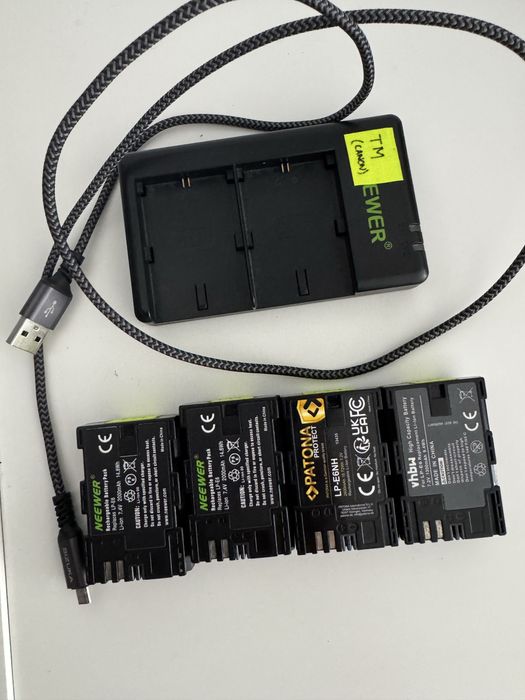 4 baterias Canon Lp-e6 + carregador