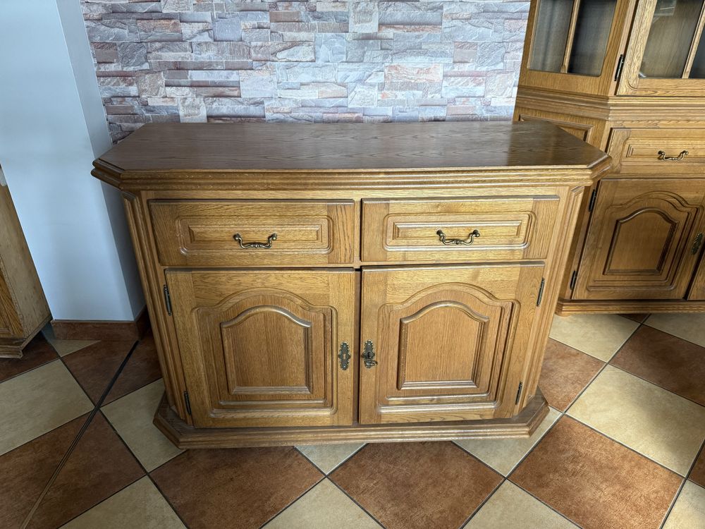 Meble dębowe do salonu zestaw