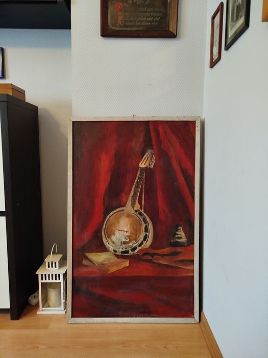 Obraz olejny duży stary BANDŻO