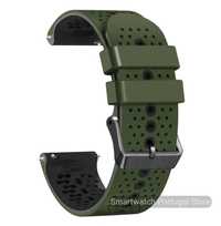 Bracelete 22mm em silicone : Verde  militar