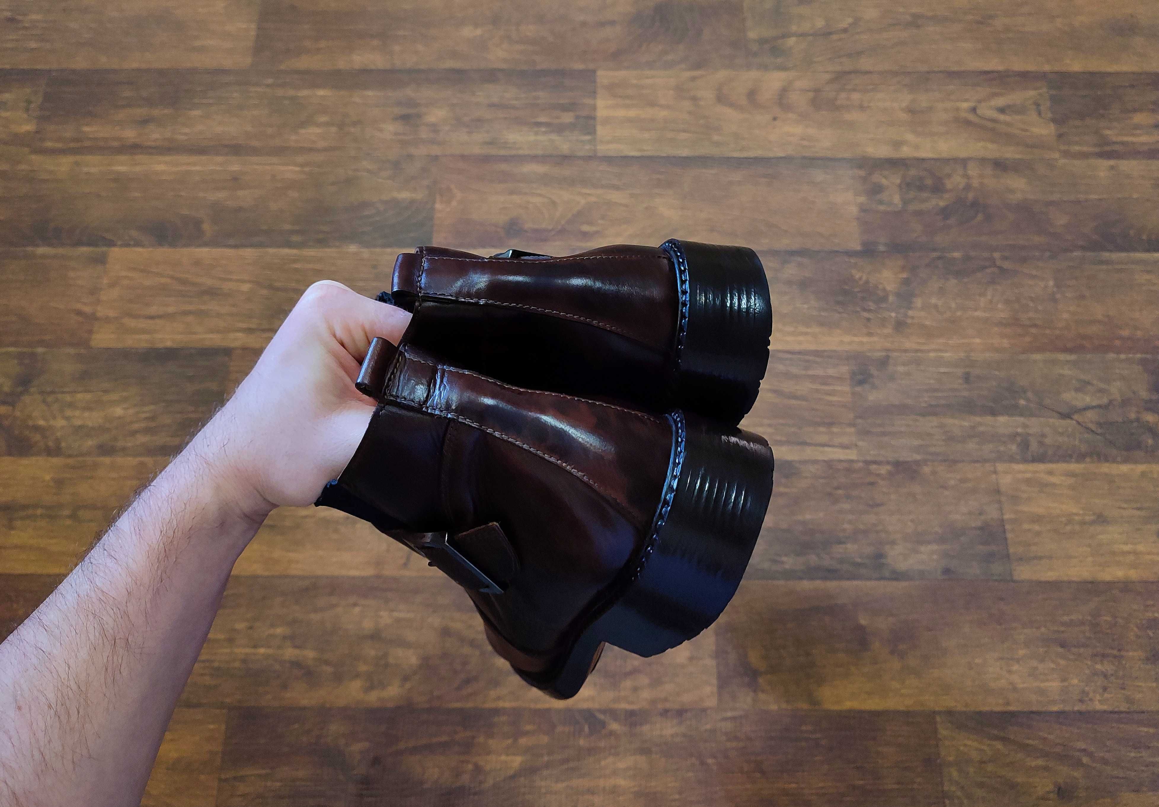Burton мужские ботинки челси с натуральной кожи с пряжкой