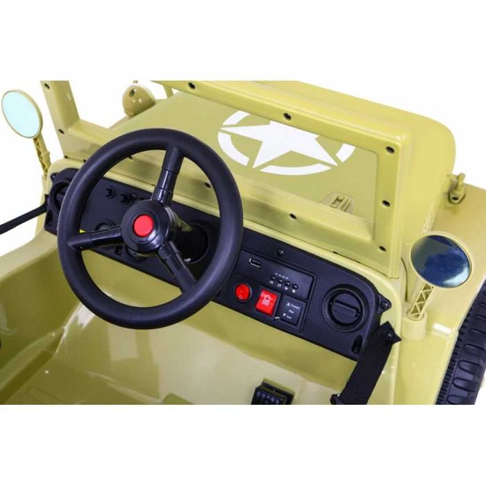 Auto na akumulator 4x4 Pojazd Retro Wojskowy samochód dla dzieci