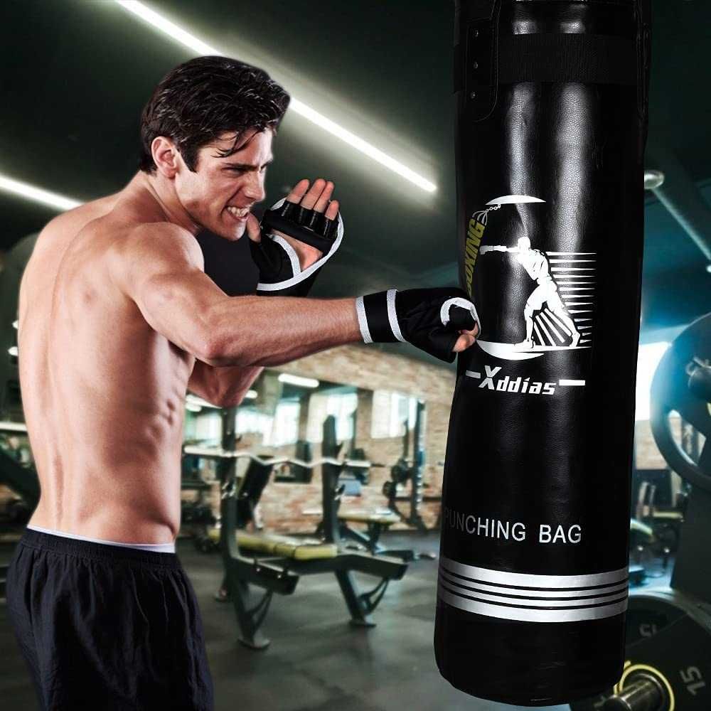 Saco de boxe suspenso de 110 * 30 cm com luvas de boxe