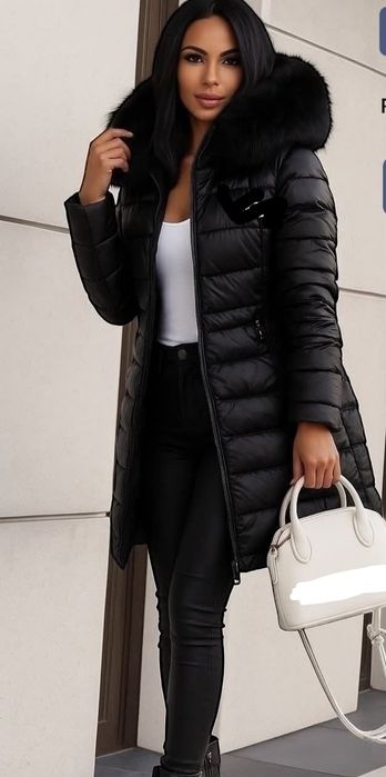 Damska kurtka zimowa długa i krótka