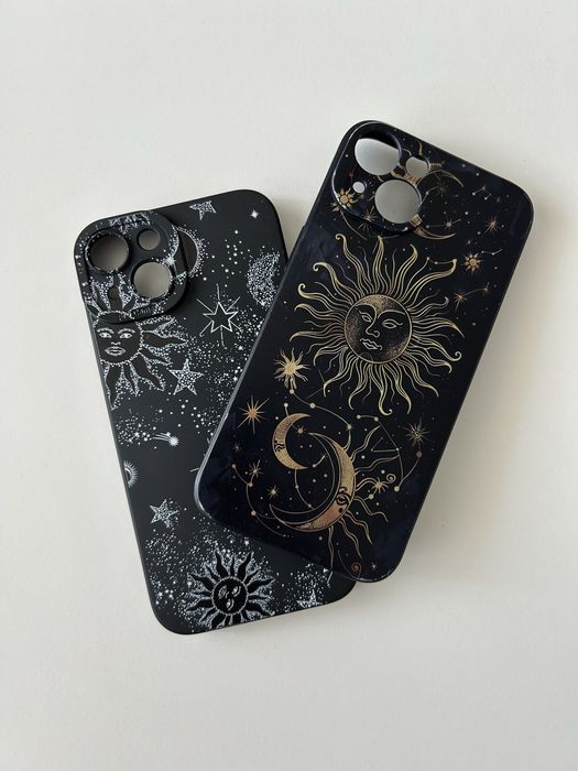 2x case etui iPhone 14 gwiazdy księżyc słońce kosmos niebo