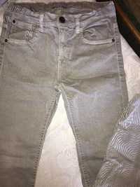 Chłopięce spodnie jeansowe długie 152roz(11-12lat) siwy