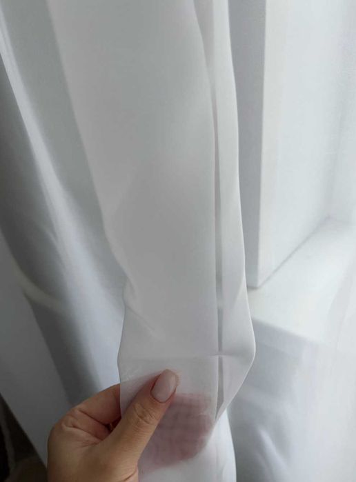 Тюль шифон с утяжелителем №309, тюль шифон, шифоновий однотонний тюль