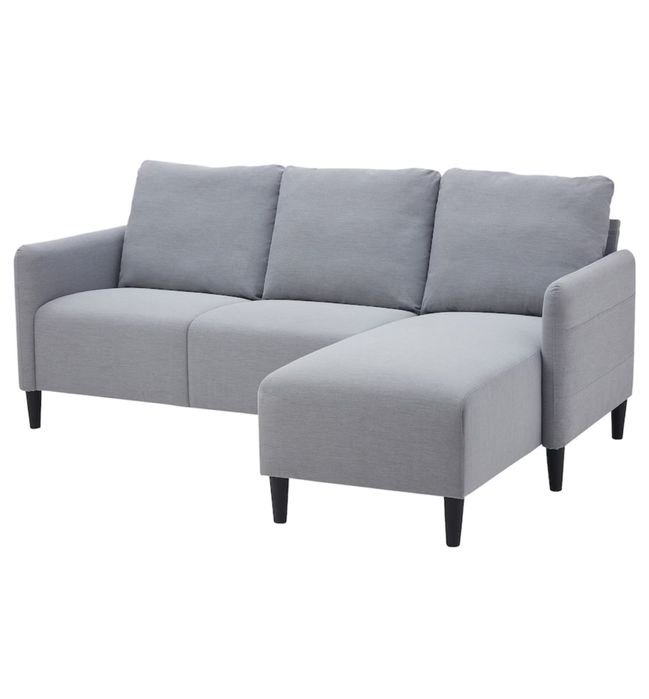 IKEA ANGERSBY narożnik Sofa z szezlongiem/Knisa jasnoszary