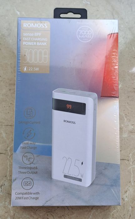 Павербанки 30000мАч Powerbank 20-22.5w Внешний аккумулятор. АКБ ROMOSS