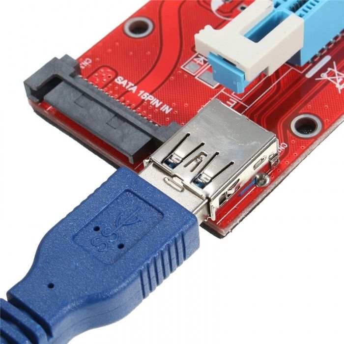 Райзер Riser PCI-E питание SATA VER. 007S