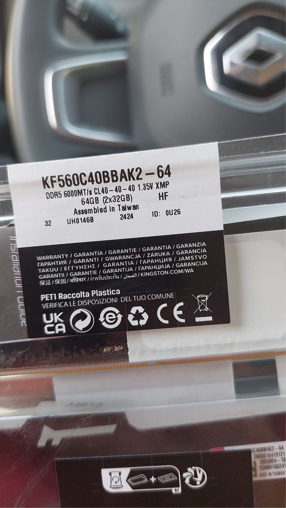 Memória RAM Kingston FURY Beast DDR5 6000MHz 64GB 2x32GB