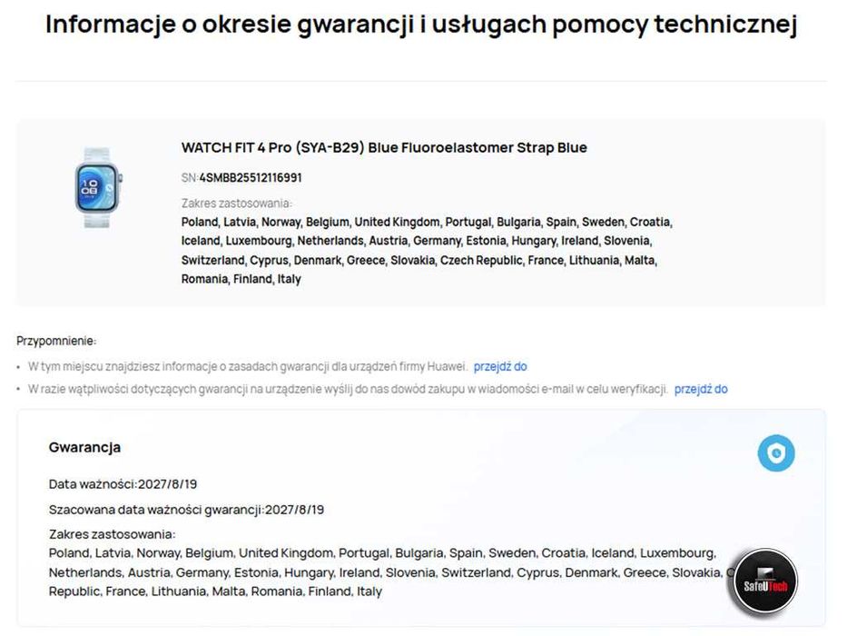 JAK NOWY Smartwatch Huawei Watch Fit 4 Pro Szafir Niebieski - GW.