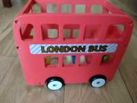 Drewniany autobus Londyn czerwony dla dzieci