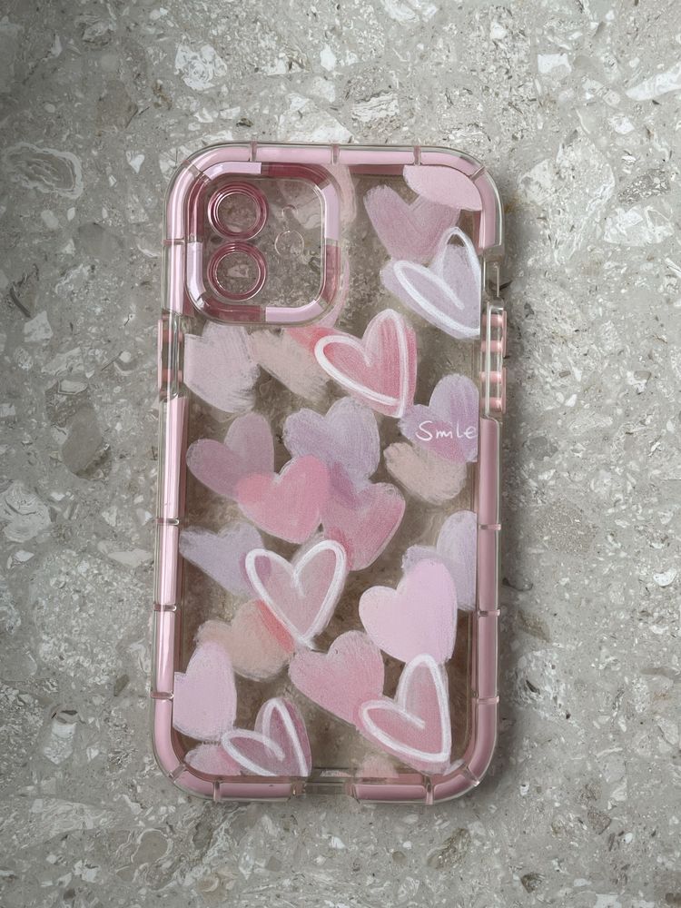 iPhone 12 gumowy różowy kolorowy case etui 3D brelok do telefonu