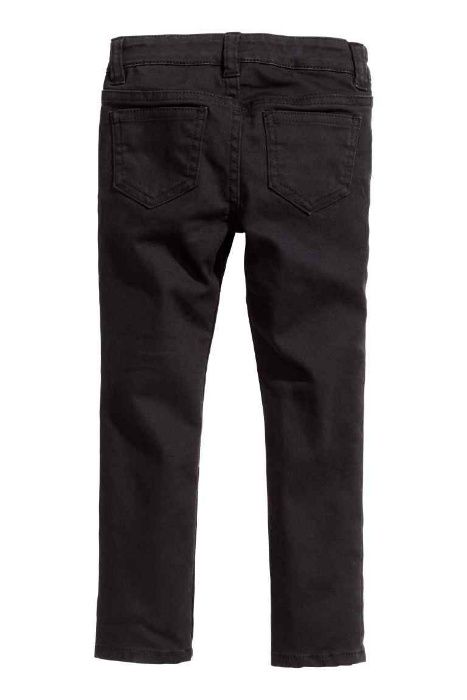 Nowe spodnie z elastycznego diagonolu H&M czarne wąskie roz 116
