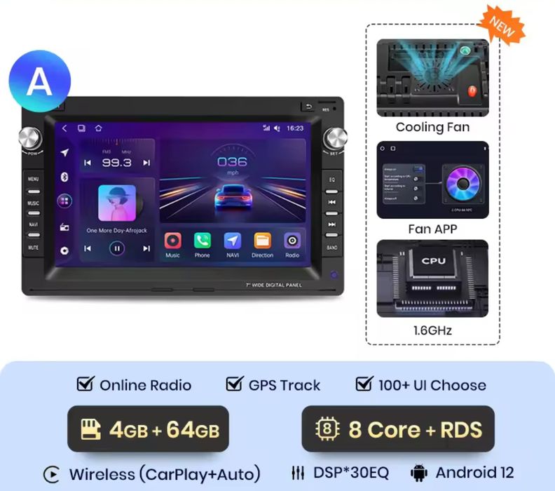 Rádio Android Volkswagen Golf 4 Passat B5 Seat 8-core 4G Carplay 4/64G