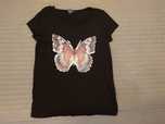 Czarna koszulka z motylem, t-shirt Montego r.XS, stan super, Wrocław