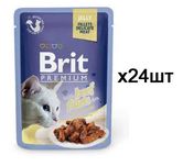 Корм Brit Premium Cat Jelly Beef (філе яловичини в желе) 24шт*85 г