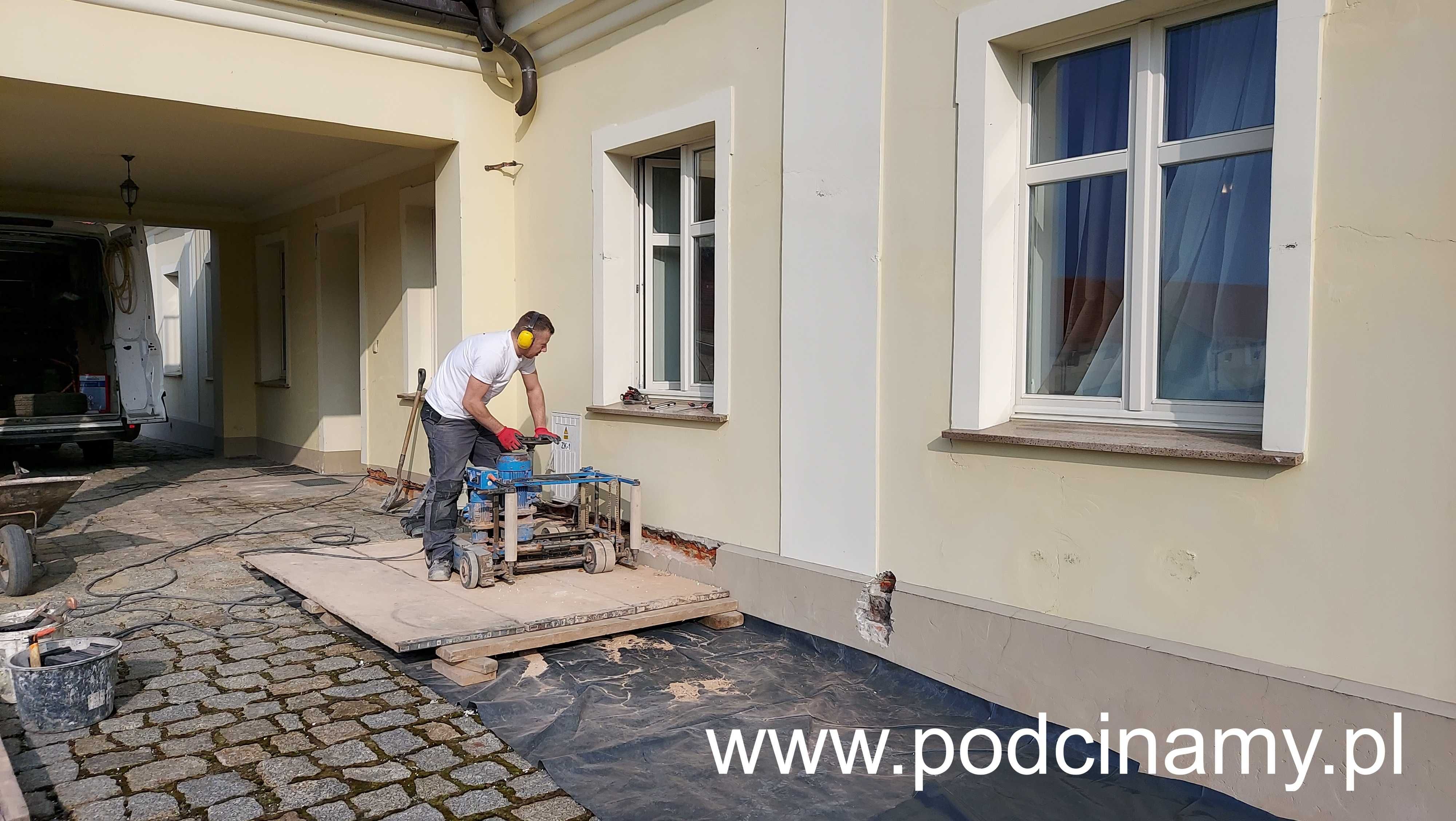 OSUSZANIE BUDYNKÓW MURÓW, wymiana izolacji poziomej - podcinanie