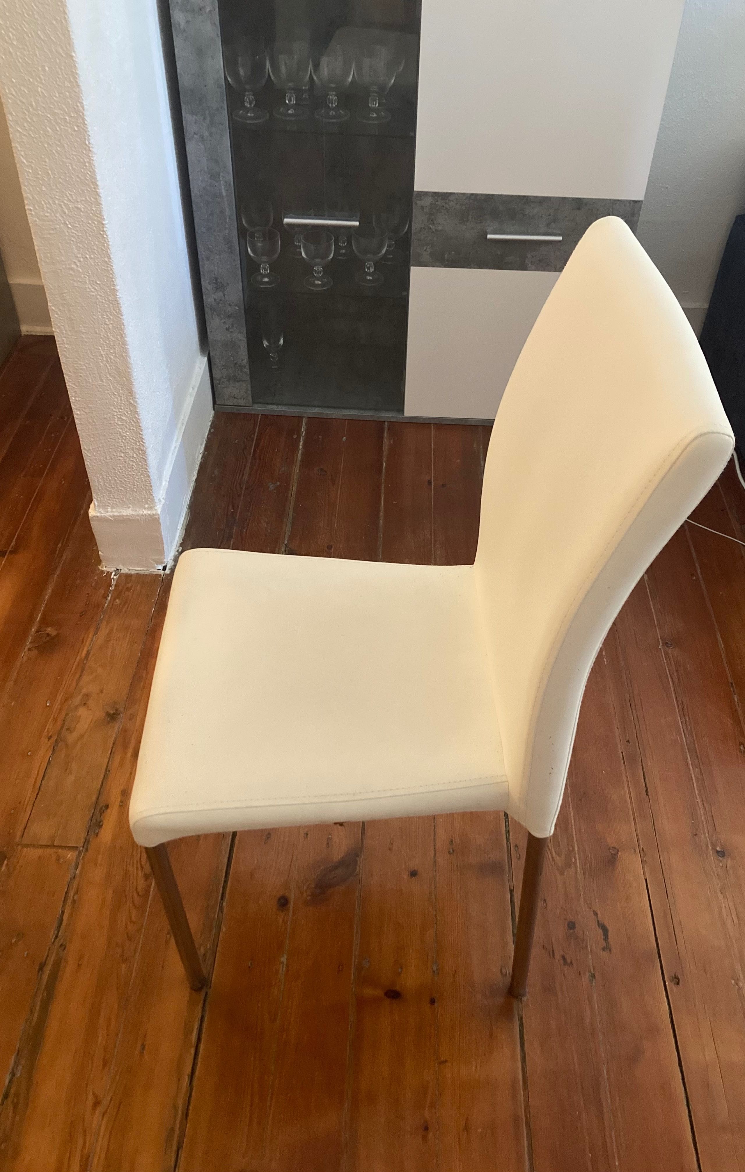 Cadeiras de jantar em couro sintético 90x45
