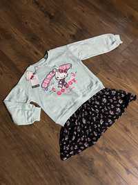 Bluza mięta zielona kwiaty Hello Kitty Lefties 7/8 lat, 128cm