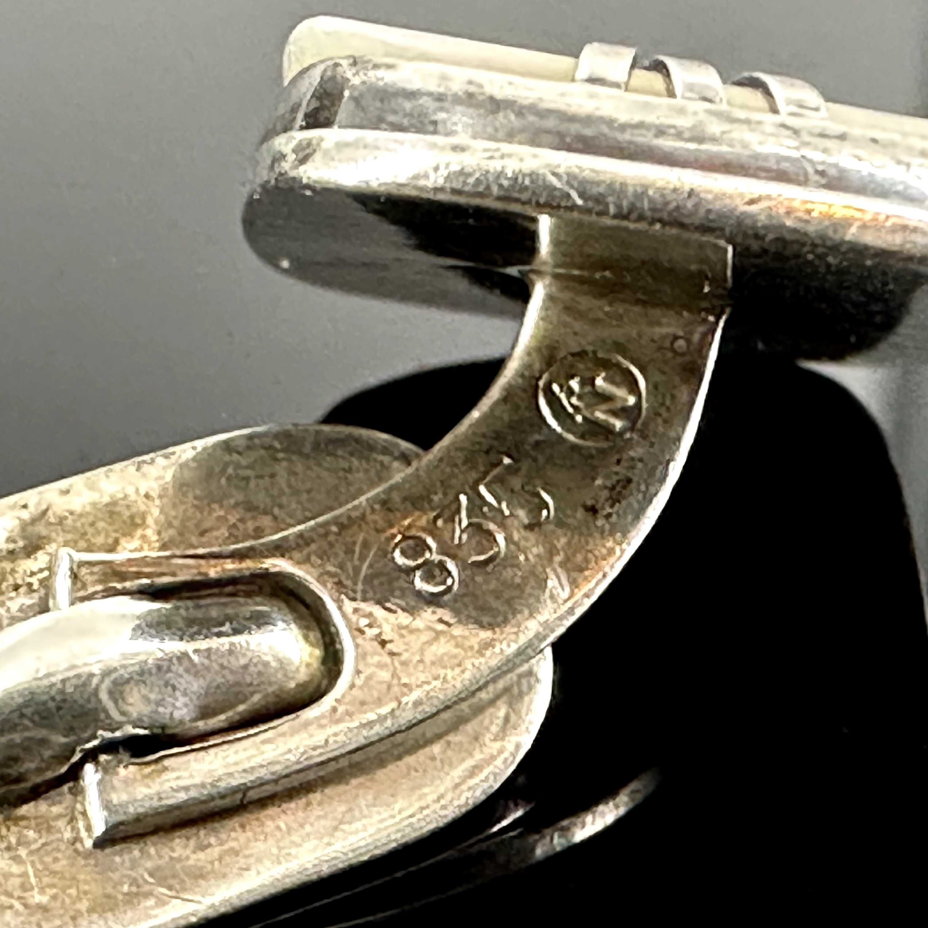 Srebro - Srebrne spinki - oryginał ART DECO z Perłami - próba 835