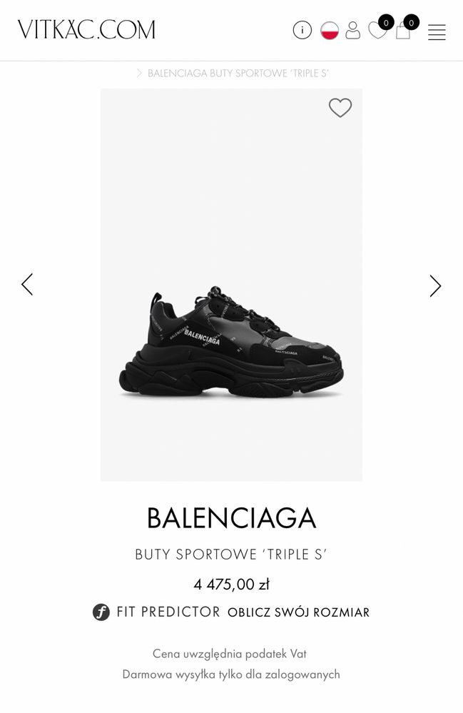 Buty sportowe Balenciaga Triple S  róż.39 kupione w Vitkacu