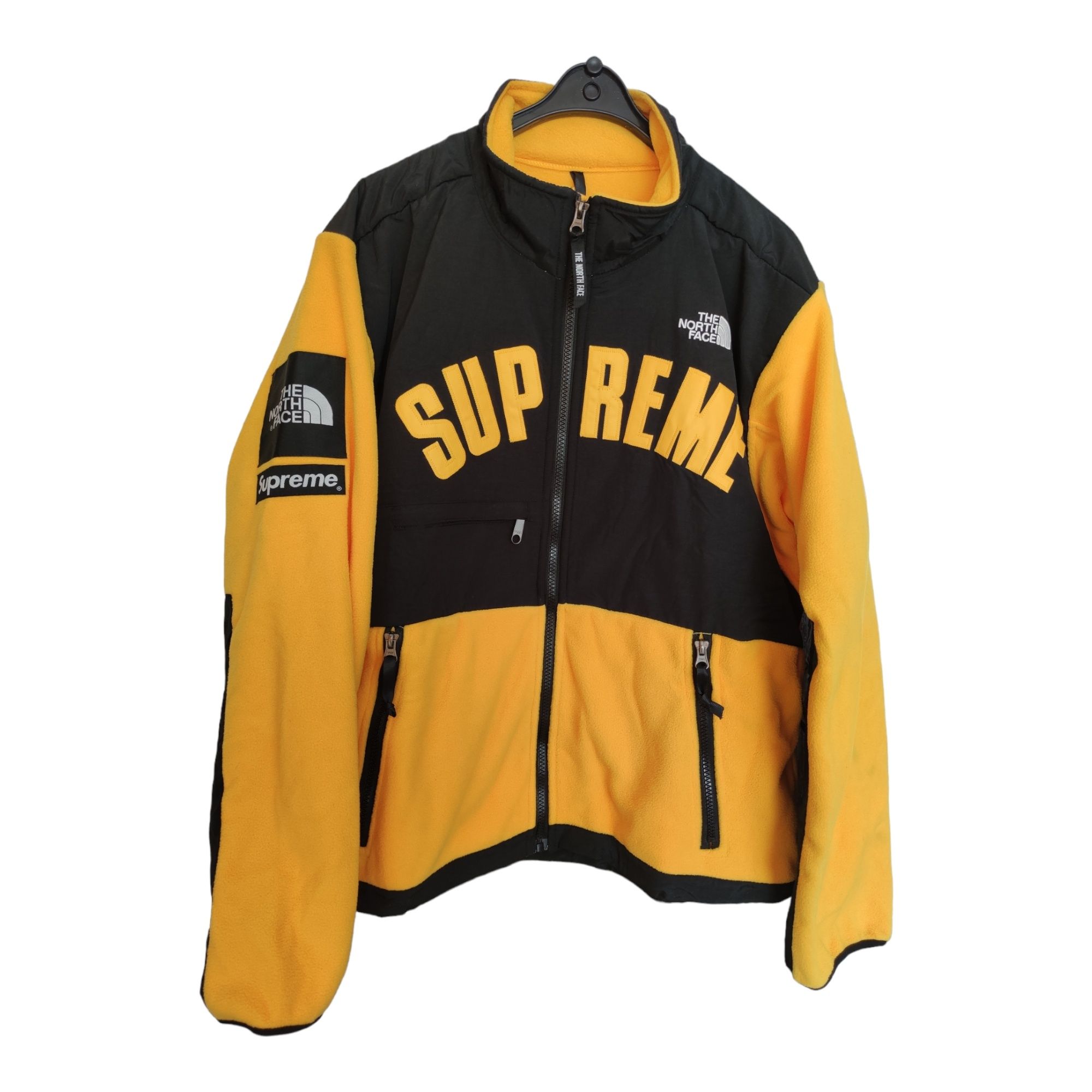 Kurtka polarowa TNF x Supreme Arc Logo r.M yellow/black drip hype