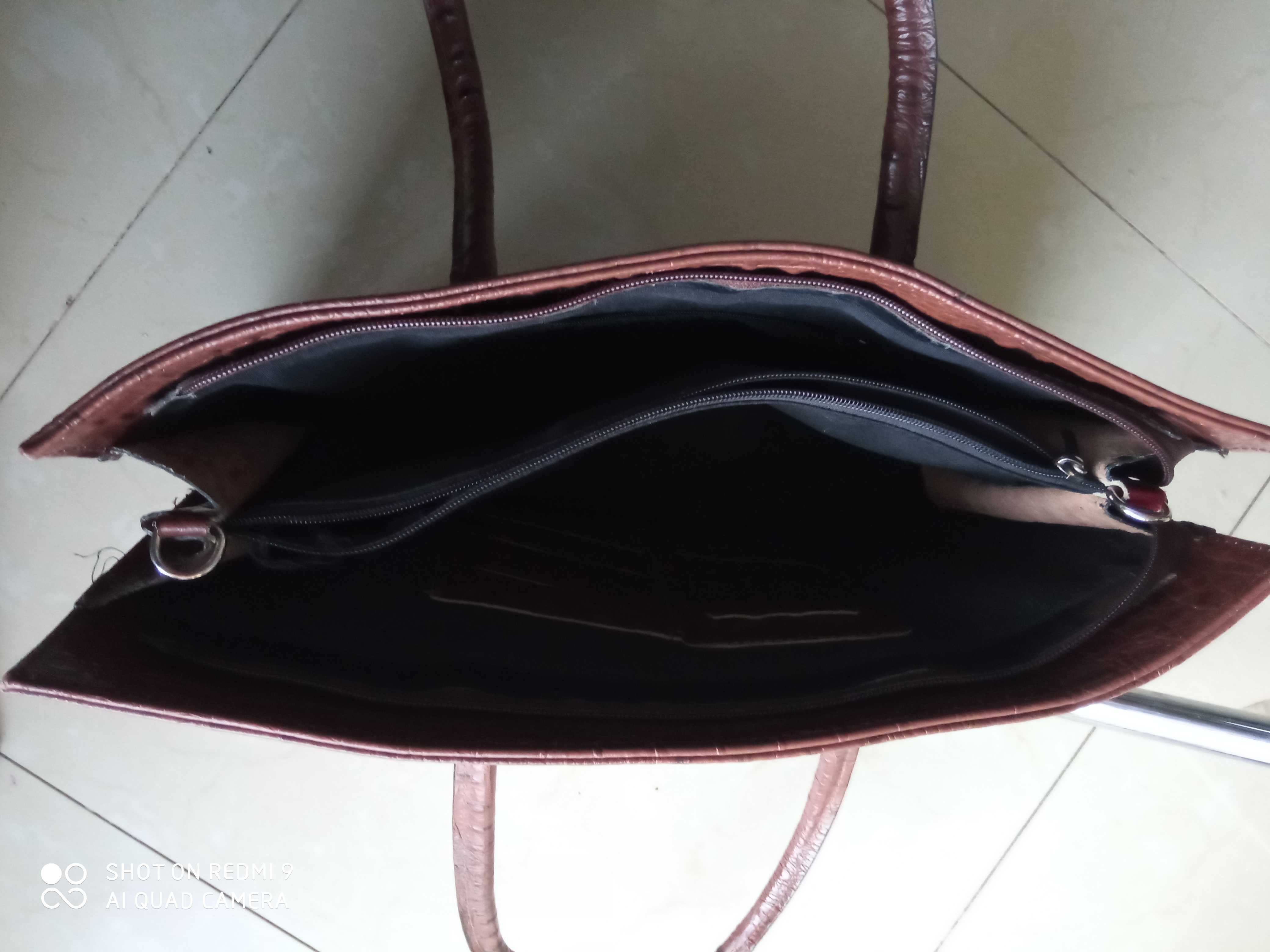 Genuine Leather torebka Italy skóra naturalna  kroko 29x40x9cm