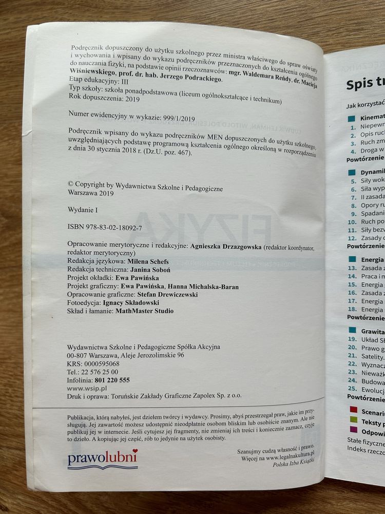 Podręcznik do fizyki 1 wsip | zakres podstawowy