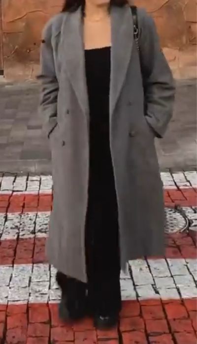 Пальто осінь-весна сіре шерсть