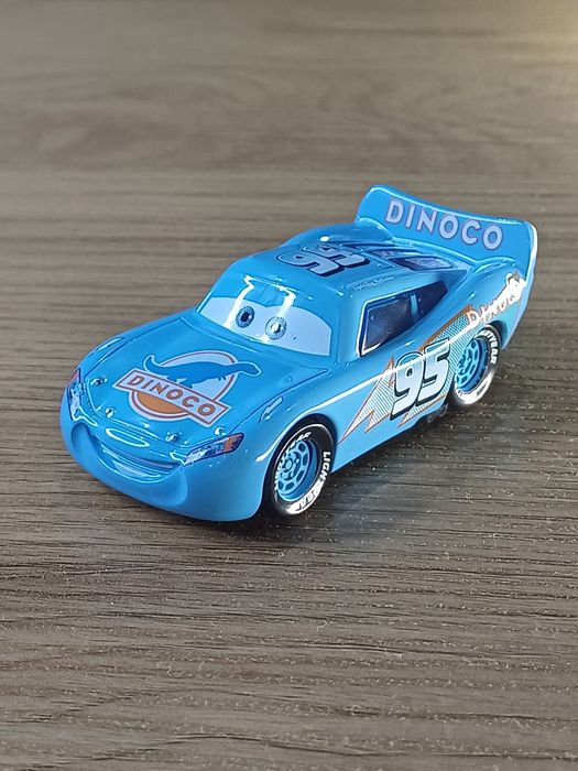 Auta Cars Zygzak McQueen Dinoco niebieski NOWY metalowy skala 1:55