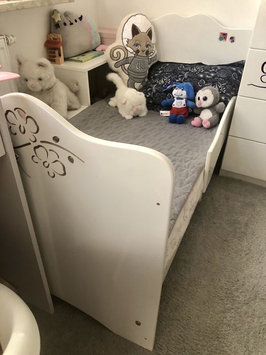 Łóżeczko Meblik orchidea (srebrna) 140x70