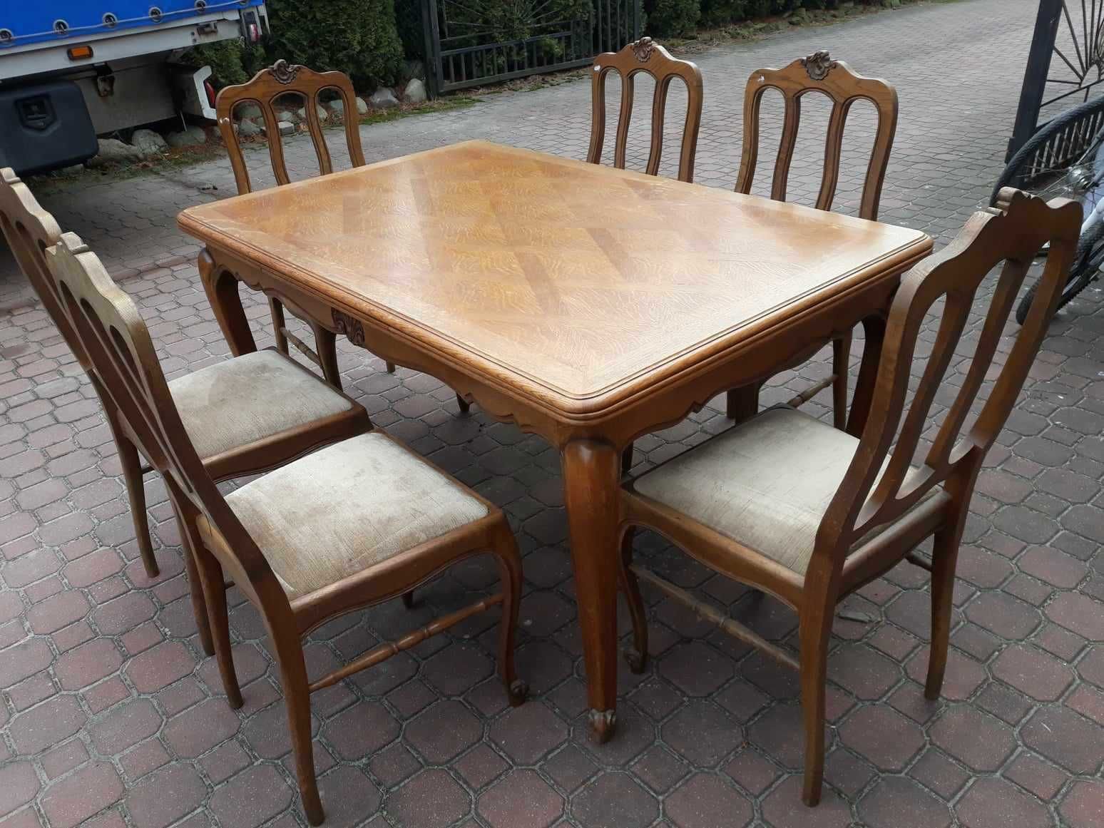 Stół Ludwik plus 6 krzeseł z Holandii