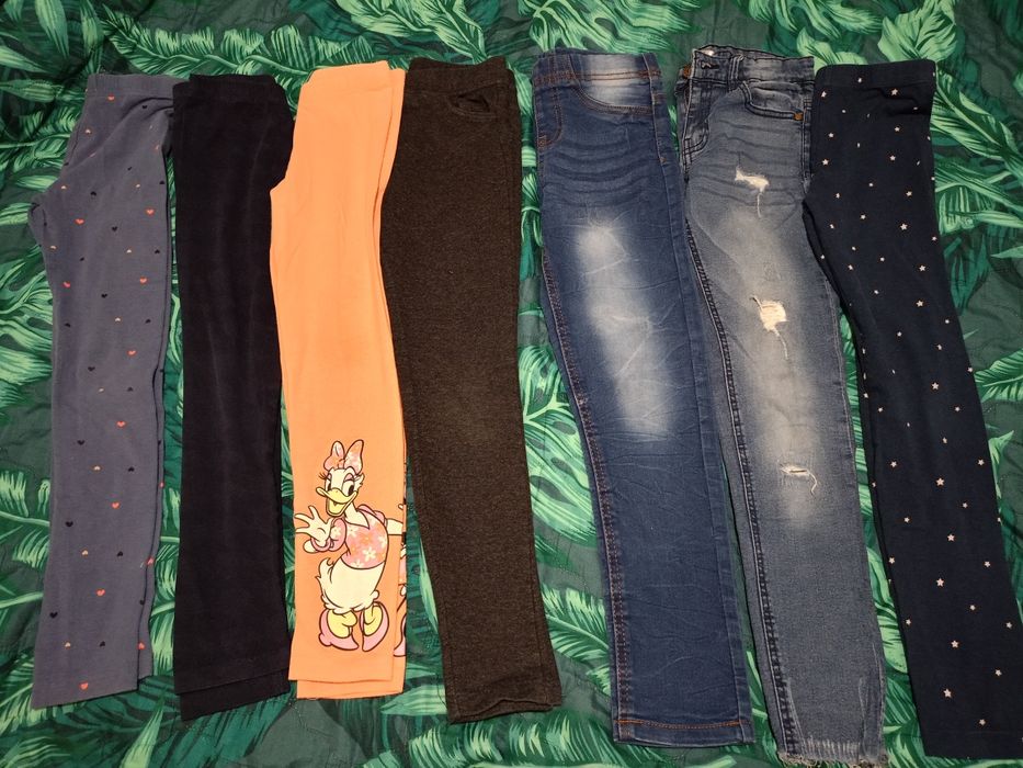 Paka 134 zestaw legginsów getrów dżinsów dla dziewczynki