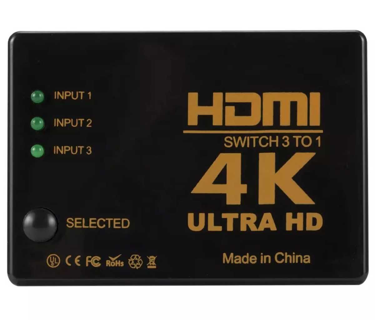 Switch HDMI full HD z pilotem4K 3x wejście (in) 1x wyjście (out)