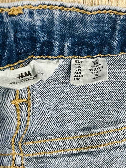 Super jeansy  H&M z przetarciami 170 - jak nowe