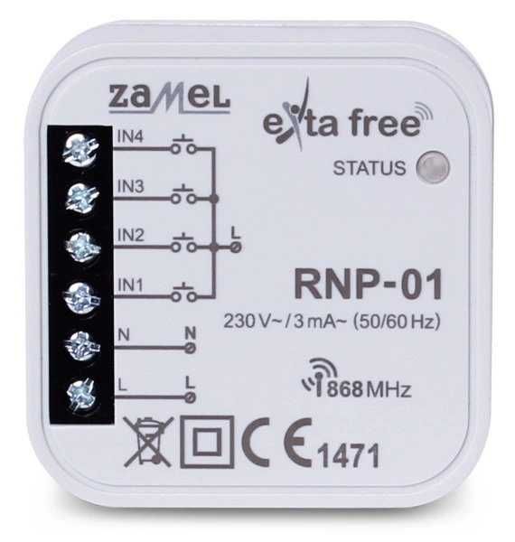 EXTA FREE radiowy nadajnik dopuszkowy 4-kanałowy ZAMEL RNP-01