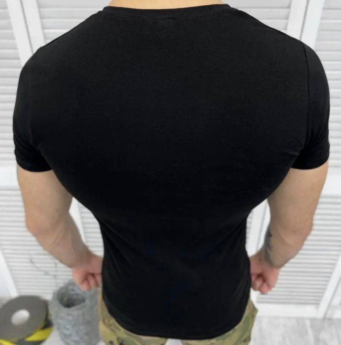 Футболка COOLMAX з вишивкою герб, чорна