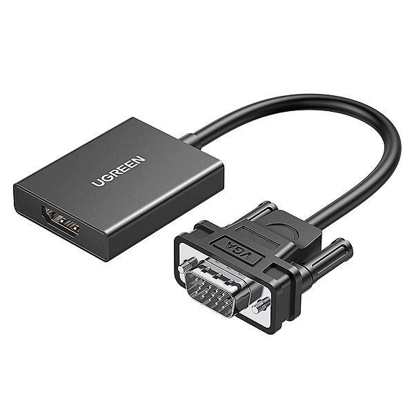 Ugreen kabel przewód adapter VGA (męski) - HDMI (żeński) 0.15m czarny
