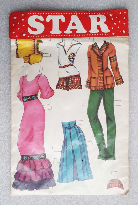 Antigas Folhas de Bonecas Recortáveis ~ "STAR" ~ Anos 80 ~ RARAS