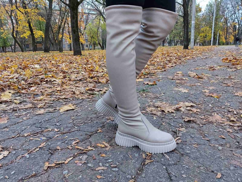 ЦЕ ФІНАЛ!!! 37р натуральна шкіра жіночі ботфорди ТОП