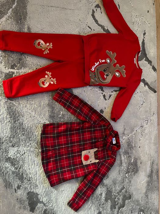 Dres i koszula świąteczna chłopięca roz 98 bdb stan