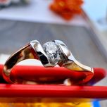 Золотое кольцо с бриллиантом золота обручка з діамантами золото 585