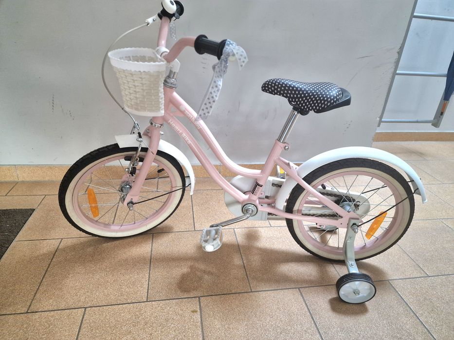 Rower dziecięcy SUN BABY Heart Bike 16 cali dla dziewczynki Różowy