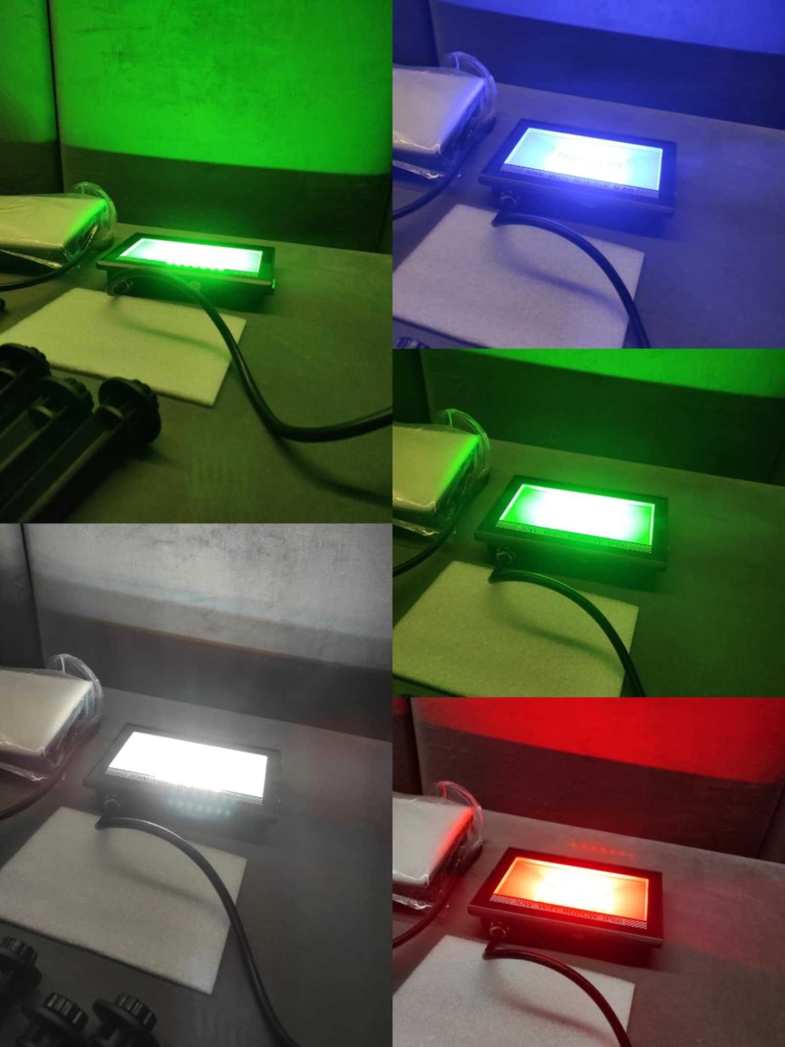 Zestaw reflektorów zewnętrznych LED RGB, Aplikacja, Pilot. 4 sztuki !!