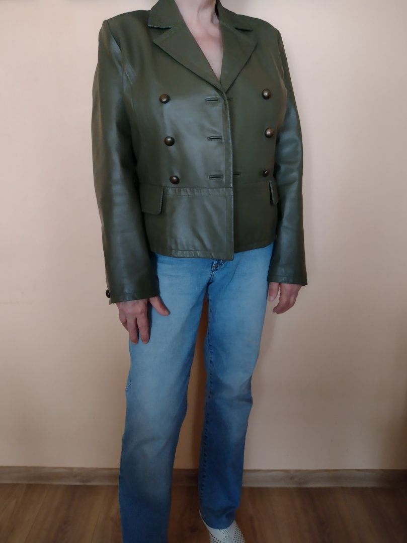 Kurtka skórzana damska George 100% skóra | khaki | r. 42