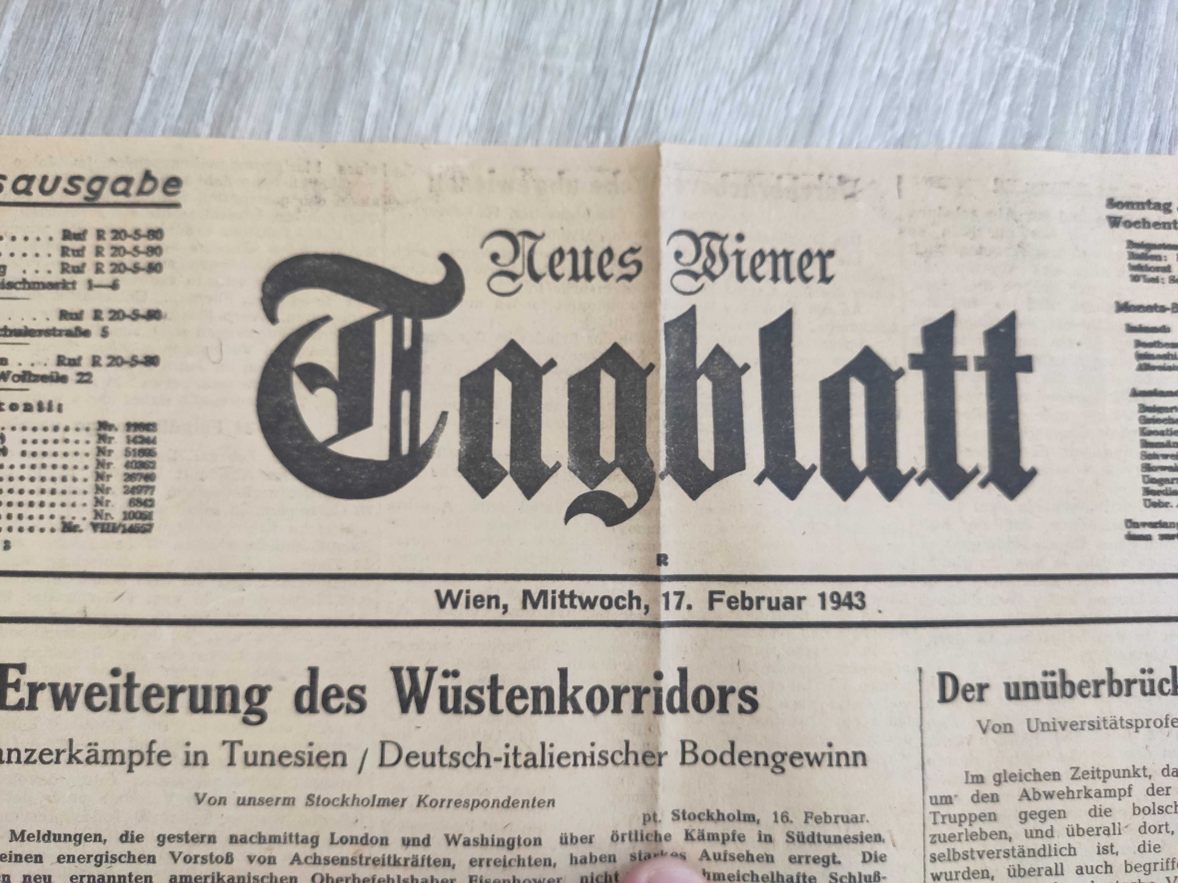 Німецька газета "Neues Wiener Tagblatt". 3 Рейх.