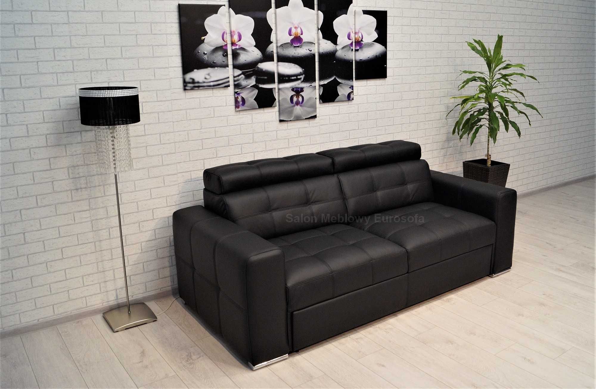 Kanapa ze skóry 205cm sofa 3os skóra naturalna funkcja spania